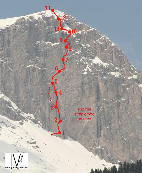 RODA DI VAEL_Rizzi_tele.jpg - Foto presa da www.quartogrado.com Bella e non impegnativa via su una parete di roccia ottima. Solo un tiro duro ma qualche difficoltà a trovare la via in alto.